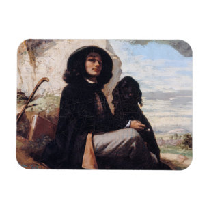 Ímã Gustave Courbet - Autorretrato com um Cão Preto
