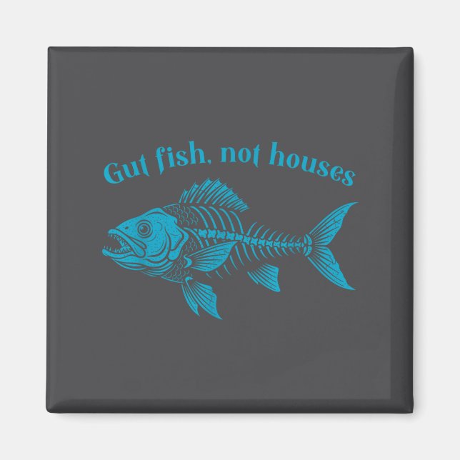 Imã Gut Fish Not Houses, Coastal Conservation Ocean Lo (Frente)
