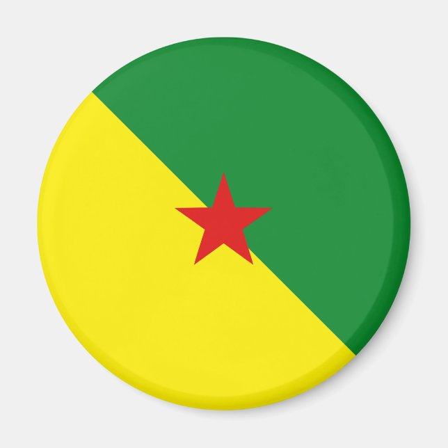 Imã Guyane Fisheye Flag Magnet (Frente)