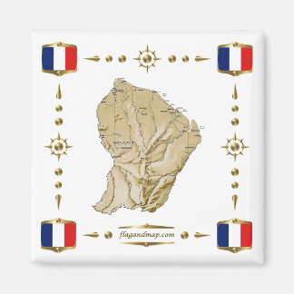 Imã Guyane Map + Flagres Magnet