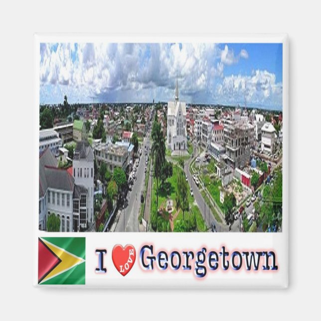 Imã GY005 GEORGETOWN I Love, Guiana, Fridge (Frente)