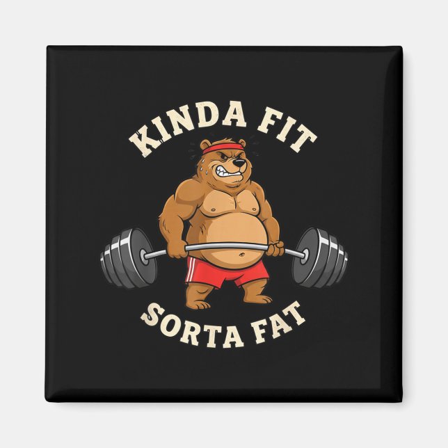Imã Gym Dad Bod Werlifting Bear Weightlifting Men  (Frente)