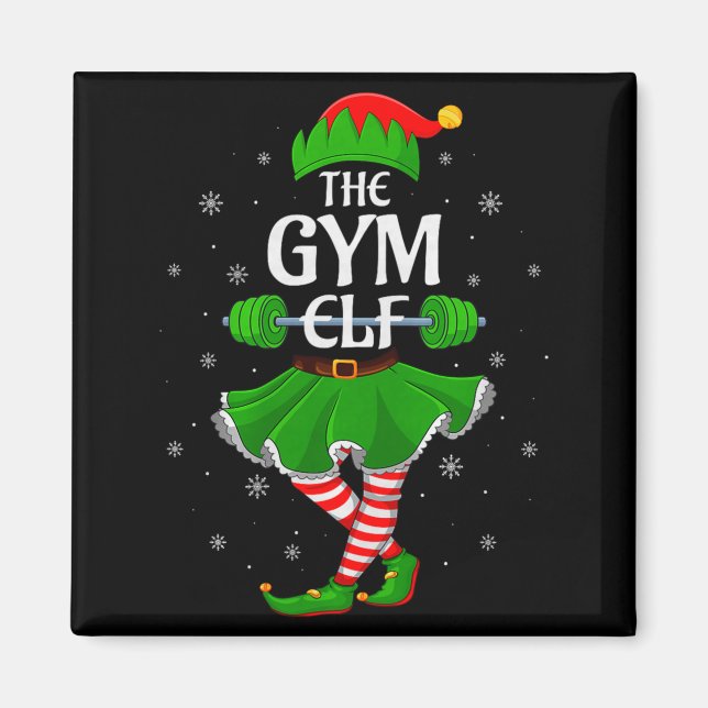Imã Gym Elf Christmas Family Workout Girls Women Elf S (Frente)