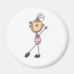 Imã Gymnast da menina no rosa