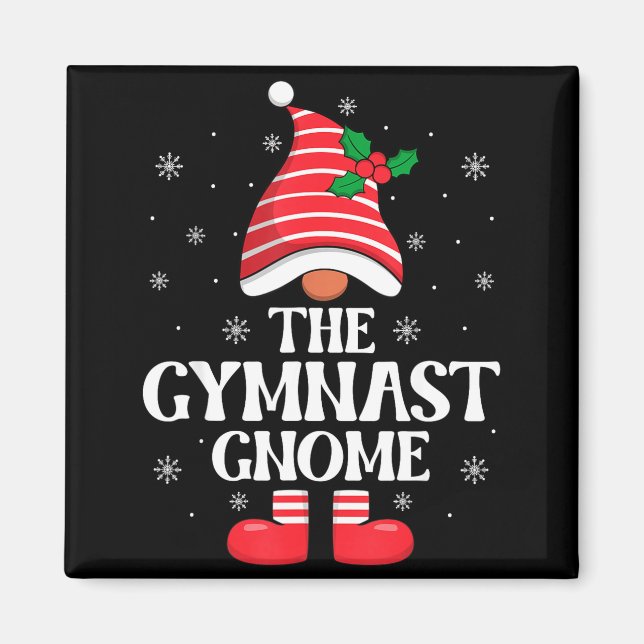 Imã Gymnast Gnome Christmas Family Matching Group Funn (Frente)