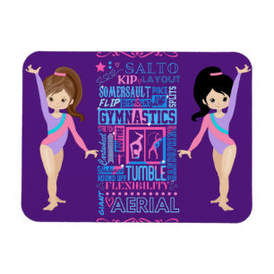 Ímã Gymnastic Girls Skill Words of Gymnastics
