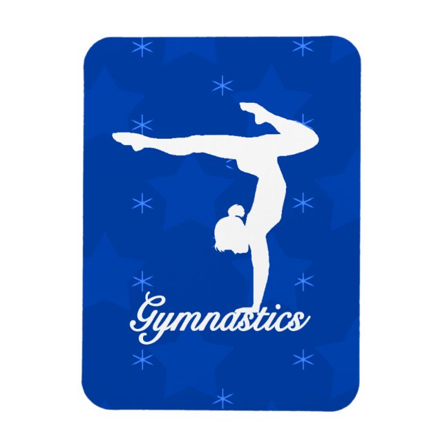 Ímã Gymnastics Girl Blue Stars (Vertical)