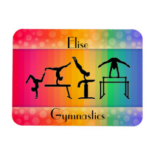 Ímã Gymnastics Rainbow com/ Girls Gymnastics Eventos