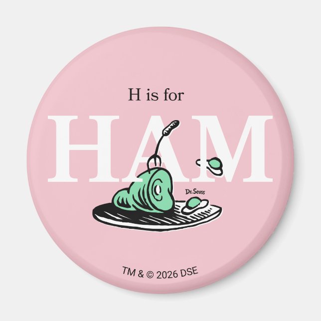 Imã "H é para HAM" | Design de Alfabeto (Frente)