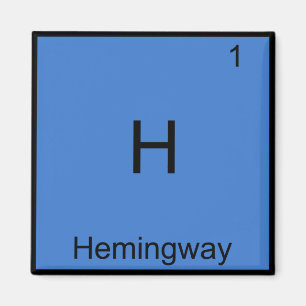 Imã H - Hemingway Camiseta do Símbolo do Elemento Quím