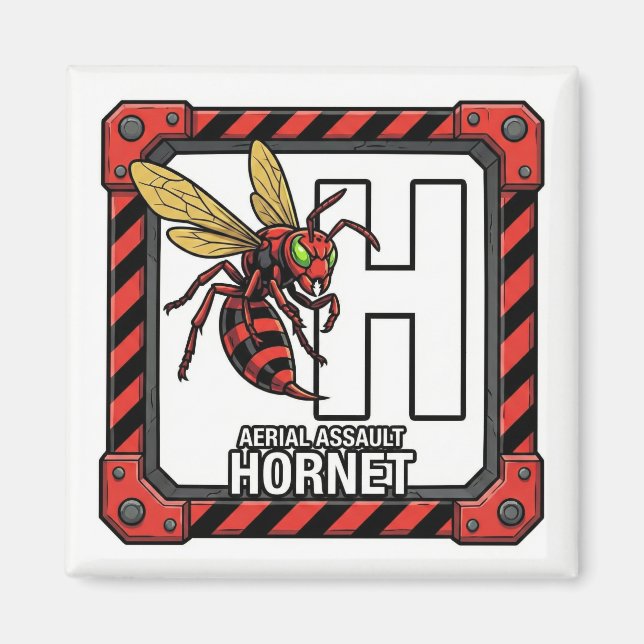 Imã H is for Hornet – GTA Style ABC Learning Magnet (Frente)
