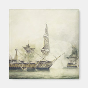 Imã H.M.S. Vitória na Batalha de Tralgar, 1805 (