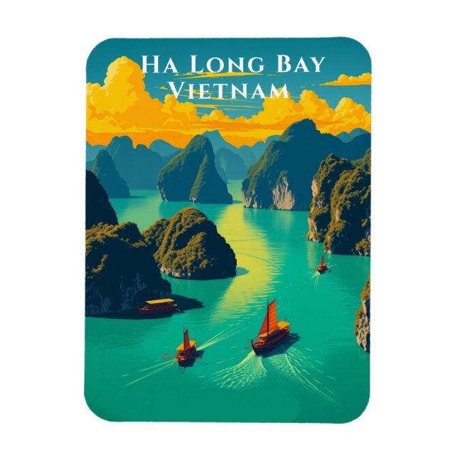 Ímã Ha Long Bay Vietnam Viagem cênico (Vertical)