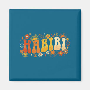 Imã Habibi Retro Anos 70 Tygraphy Flor Vintage Hipe Ár