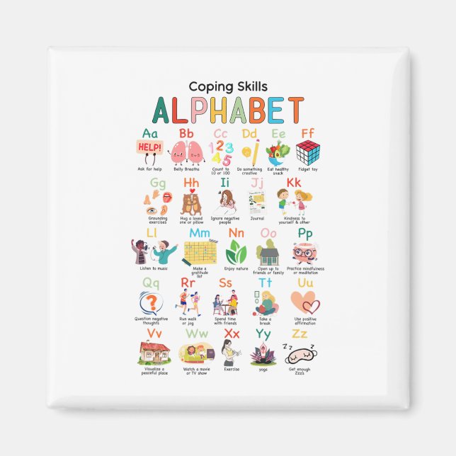 Imã Habilidades Alfabeto Problemas de Saúde Mental Pro (Frente)