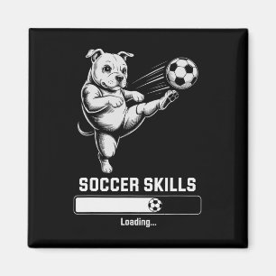 Imã Habilidades de pug de futebol fofo carregando pont
