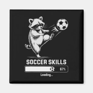 Imã Habilidades do Fofinho Guaxinim de Futebol Carrega