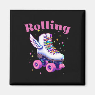 Imã Habilidades engraçadas de patins coloridos na rua