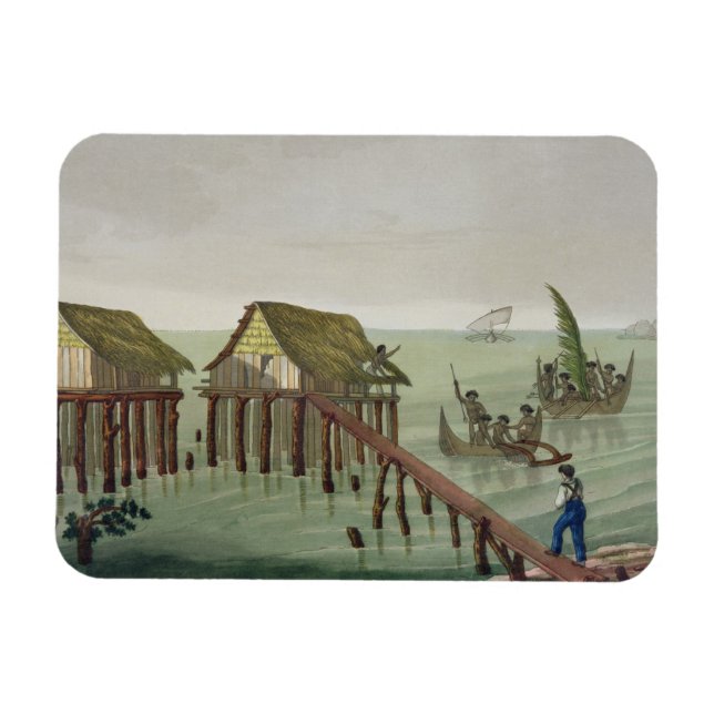 Ímã Habitações da Tribo Papu, Rawak, placa 22 para (Horizontal)