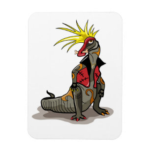 Ímã Hadrosaurus Dinossaur Vestido Como Um Punk.
