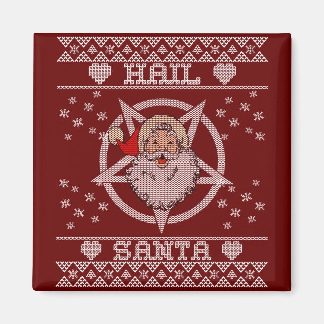 Imã Hail Santa Claus Ugly Christmas (Frente)