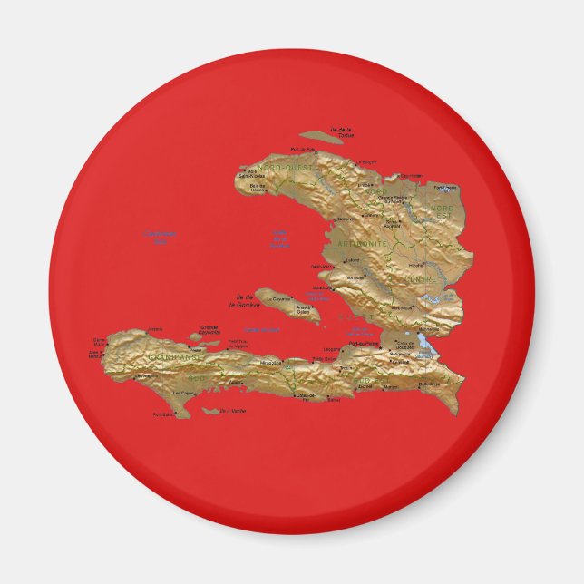 Imã Haiti Map Magnet (Frente)