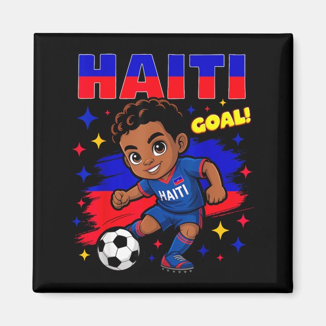 Imã Haiti Soccer Kid Haitian Flag Soccer Player Footba (Frente)