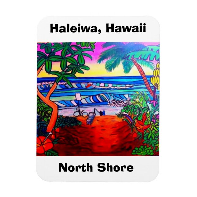 Ímã Haleiwa Hawaii Oahu Aloha Magnet (Vertical)