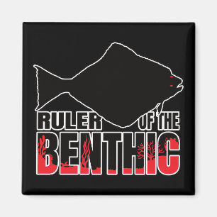 Imã Halibuts Halibut Flatfish Fish - Geek marinho