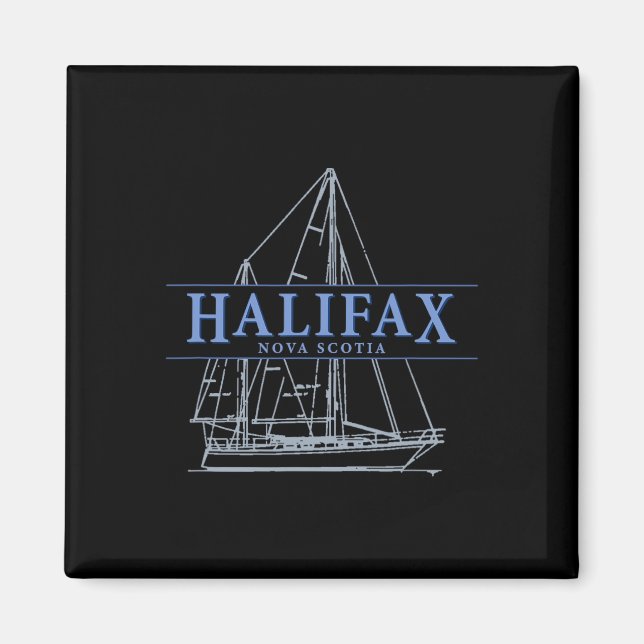 Imã Halifax Nova Scotia Vintage Sailboat Design  (Frente)