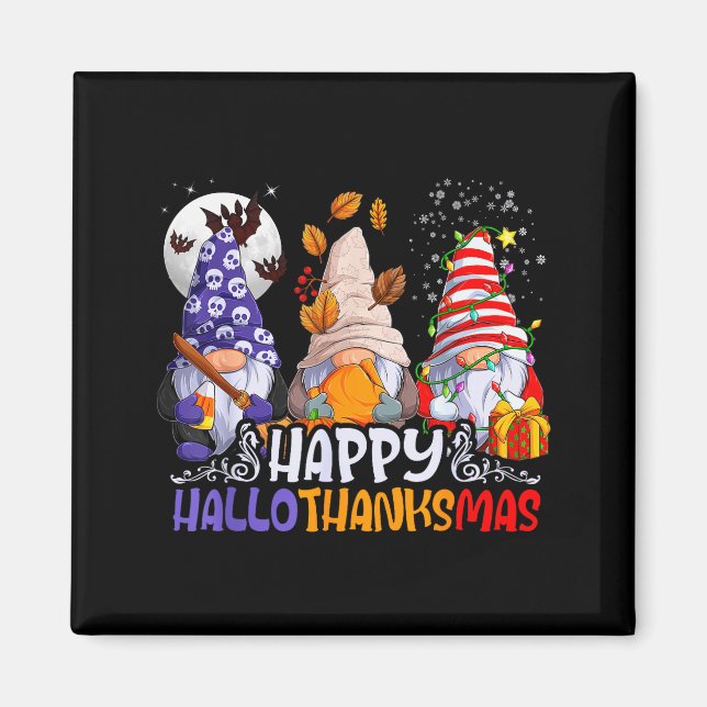 Imã Hallothanksmas Gnomes Halloween Thanksgiving Chris (Frente)