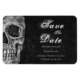Ímã Hallowedding De Caveira Gótica Salve A Data