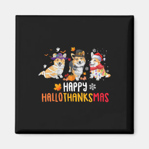 Imã Halloween Ação de Graças Cachorros de Corgi Engraç