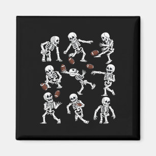 Imã Halloween American Football Skeletons Engraçado Me
