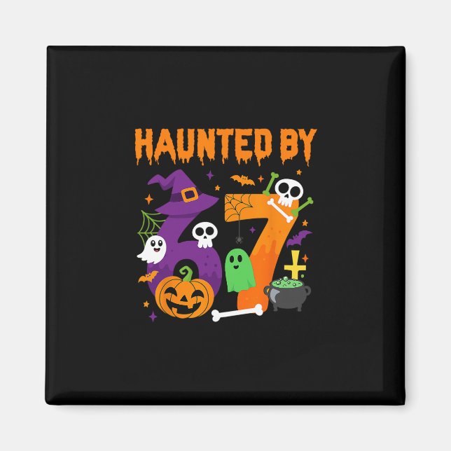 Imã Halloween Assombrado 67 Seis Sete Meme 1 (17)  (Frente)