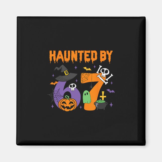 Imã Halloween Assombrado 67 Seis Sete Meme 1 (4)  (Frente)