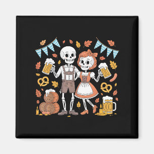 Imã Halloween Bebendo Skeletons Costume Engraçado Tee