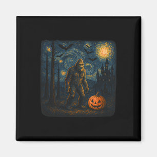 Imã Halloween Bigfoot Starry Night Van Gogh Sasquatch