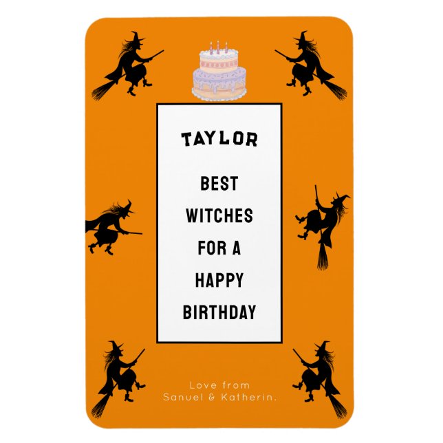 Ímã Halloween Birthday Engraçado Personalizável (Vertical)