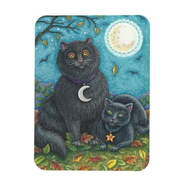 Ímã HALLOWEEN BLACK CATES, Retângulo de MAGNET FOLK AR (Vertical)