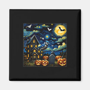 Imã Halloween Blue Jay Starry Night