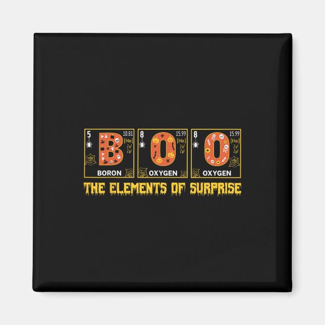 Imã Halloween Boo School Chemistry Nerd Physics Pumpki (Frente)