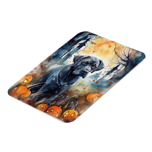 Ímã Halloween Cane Corso Com Pumpkins Assustado (Left Side)