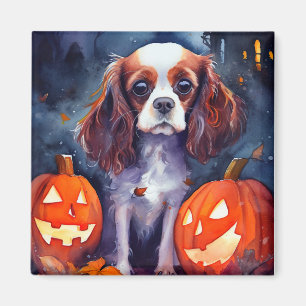 Imã Halloween Cavalier King Charles Spaniel Pumpkins