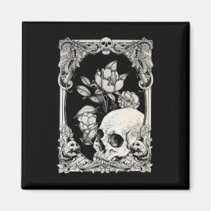 Imã Halloween Caveira Pastel Gótico Flor Gótico Floral