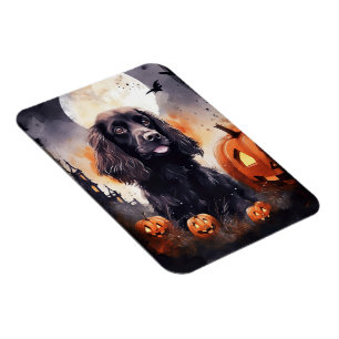 Ímã Halloween Cocker Spaniel Com Pumpkins