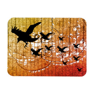 Ímã Halloween Corws voa através de chamas assombradas 