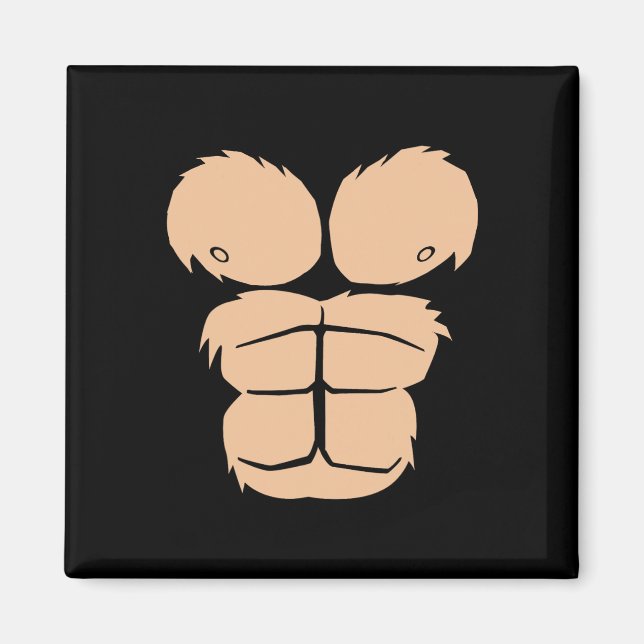 Imã Halloween Costume Divertido Macaco Gorilla Chest S (Frente)