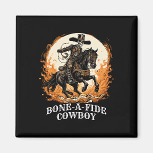 Imã Halloween Cowboy Spookey Skeleton Rodeo Horse