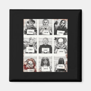 Imã Halloween Creepy Legends Killer Mugshots Horror Fa